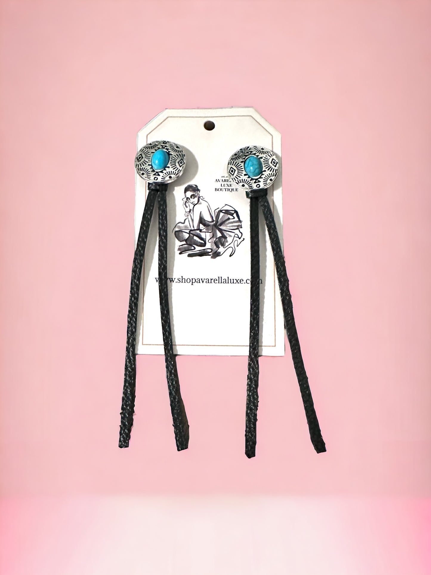 Conch Turquoise Stone with Tassel Earrings