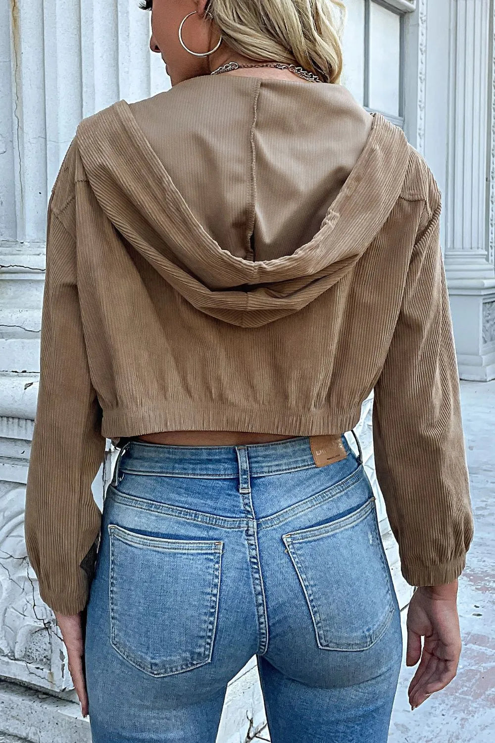 Ariana Corduroy Cropped Hoodie
